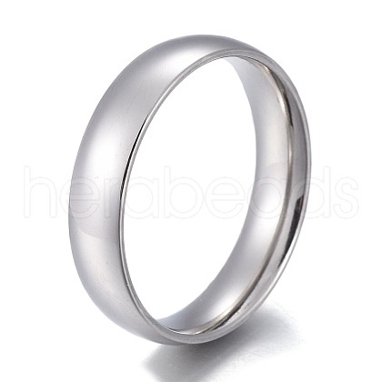 304 Stainless Steel Flat Plain Band Rings STAS-I160-B-P-1