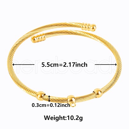 Elegant and Stylish Design 304 Stainless Steel Adjustable Bangles for Women GW7312-2-1
