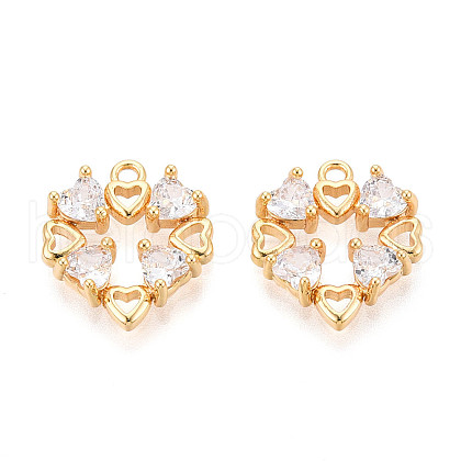 Brass Micro Pave Cubic Zirconia Pendants KK-N263-55G-1