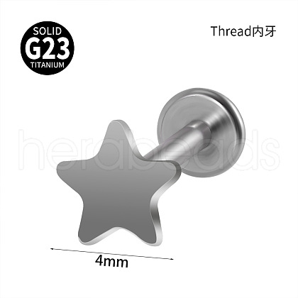 G23 Titanium 17 Gauge Internally Threaded Labrets WGEEA58-22-1
