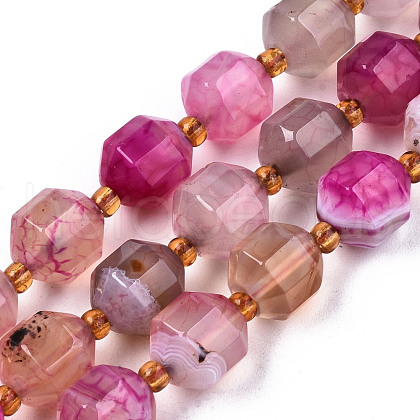 Natural Agate Beads Strands G-T131-82B-08-1