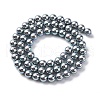UV Plating Pearlized Glass Pearl Beads Strands GLAA-F128-01A-T23-4