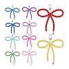 10Pcs 10 Colors Bowknot Acrylic Pendant Decoration HJEW-PH01952-7