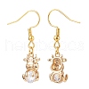 Crystal Rhinestone Cow Dangle Earrings EJEW-JE04970-2