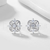 S925 Sterling Silver Clear Cubic Zirconia Stud Earrings LR5887-2-1