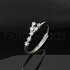 Constellations Rhodium Plated 925 Sterling Silver Micro Pave Clear Cubic Zirconia Adjustable Rings for Women RJEW-P130-01P-G-1