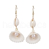 304 Stainless Steel Shell Shape Dangle Earrings EJEW-JE06265-01-4