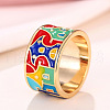 House Pattern Brass Enamel Finger Rings FS-WG03239-03-1