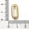 Brass Micro Pave Clear Cubic Zirconia Oval Linking Rings KK-Z093-43G-3