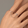 925 Sterling Silver with Cubic Zirconia Open Cuff Double Rings for Women FS-WGE2F5D-01-4