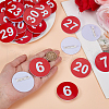Olycraft 1 Set Round ABS Plastic Number Brooches Sets JEWB-OC0001-02B-3