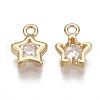 Brass Cubic Zirconia Charms KK-T038-356G-2