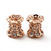 Rack Plating Brass Micro Pave Cubic Zirconia Beads KK-C010-44-3