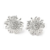 Flower Brass Stud Earrings for Women EJEW-M099-01P-2