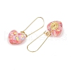 Resin Dangle Hoop Earrings EJEW-JE06352-02-3