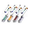 Natural & Synthetic Gemstone Pointed Dowsing Pendulums G-S274-06-1