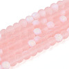Frosted Transparent Glass Beads Strands GLAA-T032-T4mm-MBB10-1