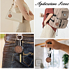 CHGCRAFT 18Pcs 3 Style Flat Round Wood Keychains KEYC-CA0001-55-6