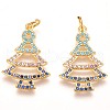 Brass Micro Pave Cubic Zirconia Pendants ZIRC-F086-02G-1