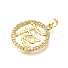 Rack Plating Brass Micro Pave Clear Cubic Zirconia Hollow Connector Charms KK-M079-09G-2