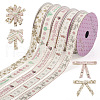  5 Rolls 5 Styles Single Face Printed Cotton Ribbons SRIB-TA0001-06-1