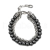 Natural Gemstone Round Beads Multi-strand Bracelets BJEW-D330-02P-6