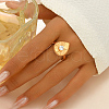 Brass Pave Cubic Zirconia Adjustable Finger Rings for Women VI2002-4