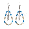 304 Stainless Steel & Glass Seed Beads Dnagle Earrings for Women EJEW-MZ00397-03-2