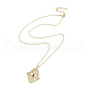 Brass Micro Pave Clear Cubic Zirconia Pendant Necklaces NJEW-Z035-05C-G-1