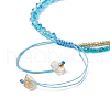 Faceted Bicone Glass with Round Glass Seed Beads Braided Bead Bracelets BJEW-MZ00164-03-5