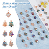 70Pcs 7 Colors Copper Wire Wrapped Electroplate Glass Pendants PALLOY-FH00028-4