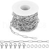 SUNNYCLUE 10M 304 Stainless Steel Paperclip Chains FIND-SC0012-53-1