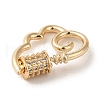 Brass Micro Pave CLear Cubic Zirconia Keychain Clasps KK-R162-028C-G-2