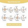 DICOSMETIC 16Pcs 8 Styles Brass Micro Pave Cubic Zirconia Pendants KK-DC0002-83-5
