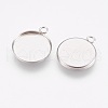Tarnish Resistant 304 Stainless Steel Pendant Cabochon Settings X-STAS-F167-11P-2