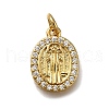 Brass Micro Pave Clear Cubic Zirconia Pendants ZIRC-I070-052G-1