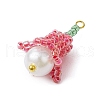 Seed Beads Beaded Charms PALLOY-MZ00363-01-3