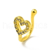Clear Cubic Zirconia Hollow Heart Clip on Nose Ring AJEW-F059-21G-1