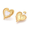 Heart 304 Stainless Steel Enamel Stud Earrings EJEW-T047-20G-2