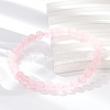 Natural Rose Quartz Beaded Stretch Bracelets BJEW-D446-B-11-9
