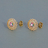 Hollow Flower Brass Stud Earrings OZ6343-2