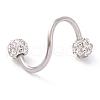304 Stainless Steel Micro Pave Clear Cubic Zirconia Cartilage Earrings EJEW-P188-01P-2