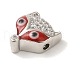 Rack Plating Brass Micro Pave Clear Cubic Zirconia with Enamel Pendant KK-P267-18P-2