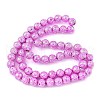 Electroplated Natural Lava Rock Beads Strands G-A263-A02-01-3