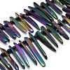 Electroplated Natural Agate Bead Strands G-E502-01A-1
