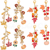SUNNYCLUE 8Pcs 4 Styles Thanksgiving Day Alloy & Acrylic Pendant Decorations HJEW-SC0001-75-1