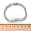 Brass Micro Pave Clear Cubic Zirconia Rectangle Link Bracelets BJEW-F498-01B-P-5