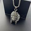 Vintage Stainless Steel South American Indian Pendant Hip Hop Necklaces HC0471-2