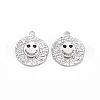 Brass Micro Pave Black Cubic Zirconia Pendants KK-S356-683B-1