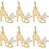 Beebeecraft 10Pcs Brass Micro Pave Cubic Zirconia Stilettos Charms ZIRC-BBC0002-79-1